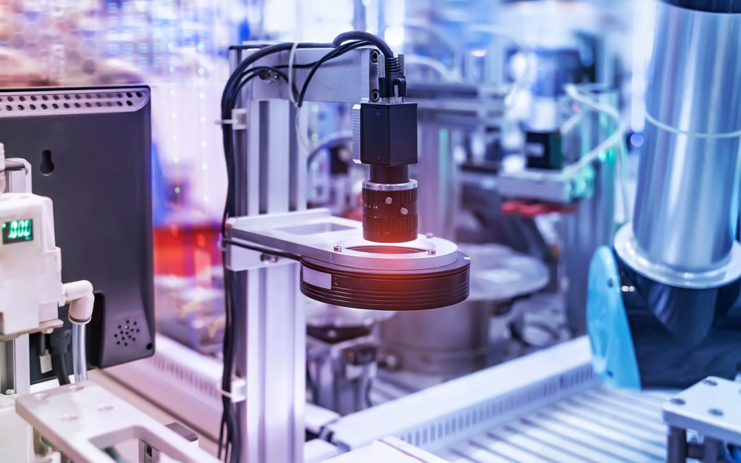 Automated visual inspection system for a fast-moving production line